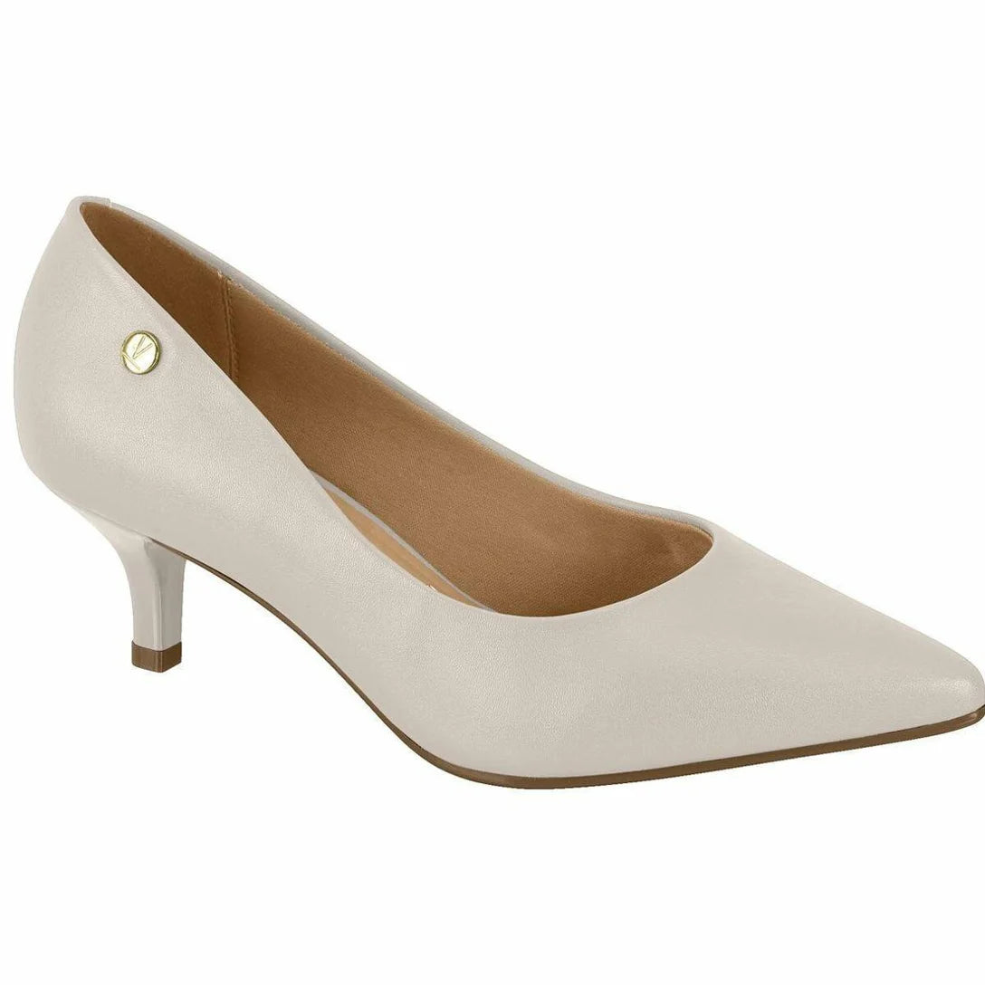 Scarpin Feminino Vizzano Salto Baixo Bico Fino Cinza 34