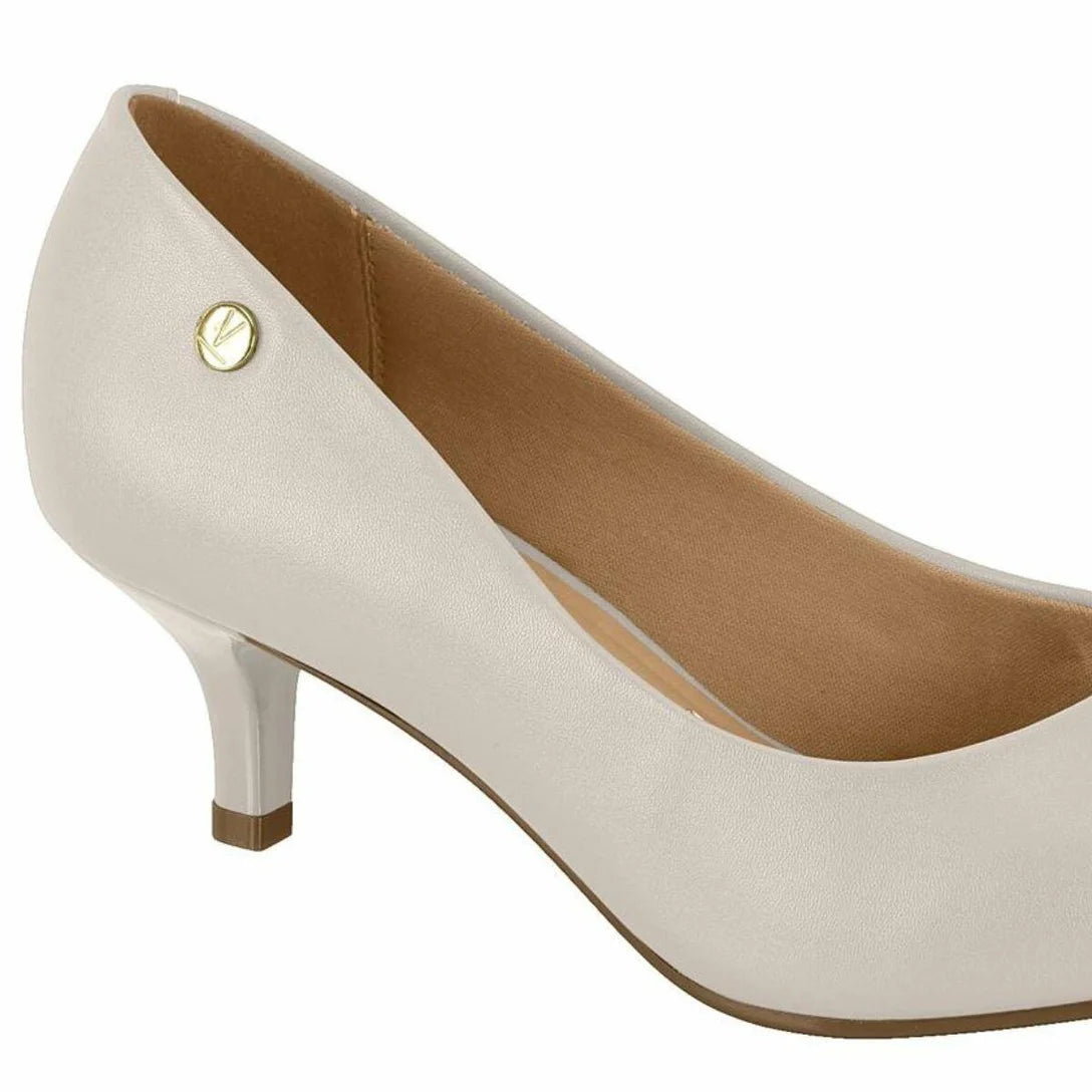 Scarpin Feminino Vizzano Salto Baixo Bico Fino Cinza 34 - Imagem 3
