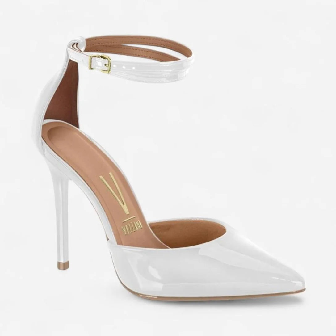 Sapato Scarpin Vizzano Salto Alto Verniz Branco – Branco