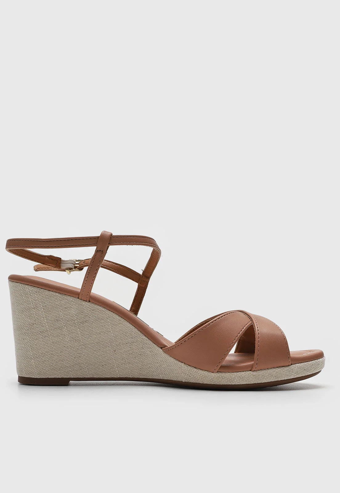 Sandália Anabela Vizzano Tira Transpassada Nude - Imagem 2