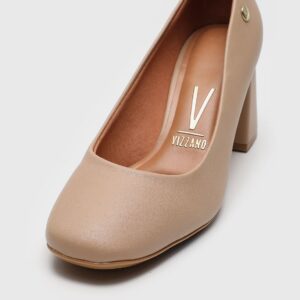 Scarpin Vizzano Liso Preto | Bege