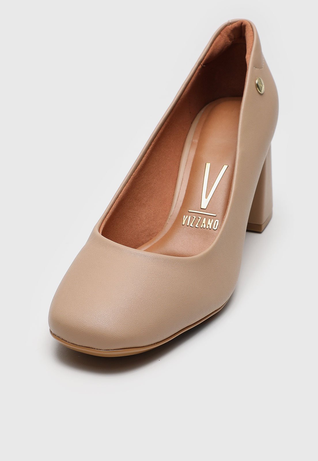 Scarpin Vizzano Liso Preto | Bege
