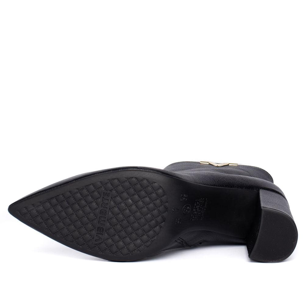 Bota Feminina Via Marte Cano Curto Couro Preto - Imagem 5
