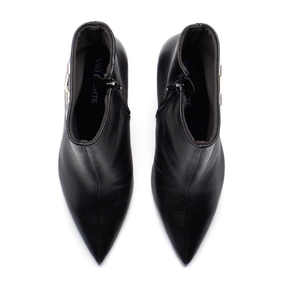 Bota Feminina Via Marte Cano Curto Couro Preto - Imagem 4
