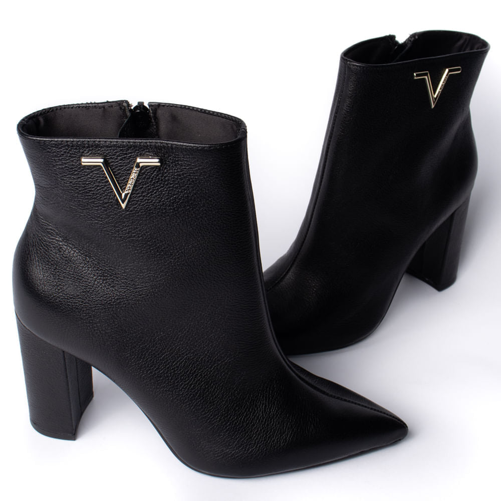 Bota Feminina Via Marte Cano Curto Couro Preto - Imagem 2