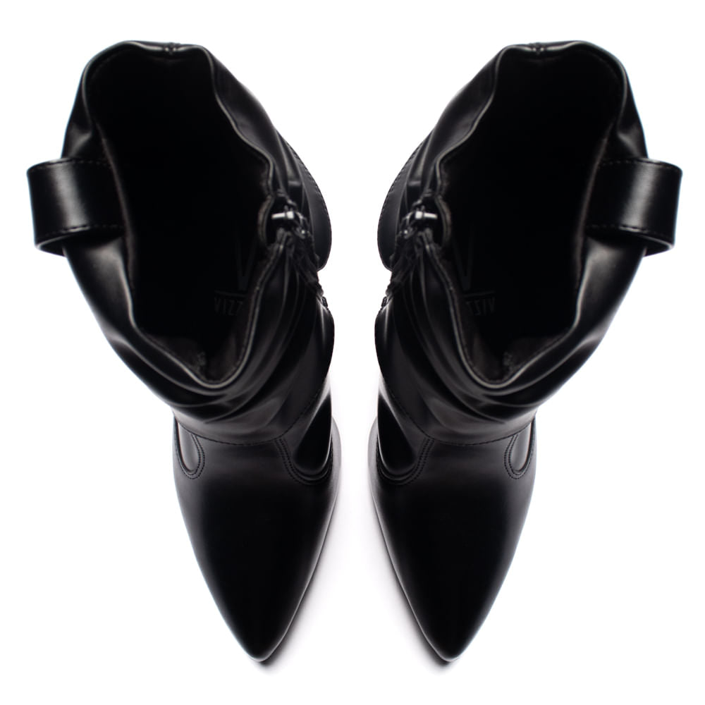 Bota Feminina Vizzano Cano Médio Franzido Preto - Imagem 2