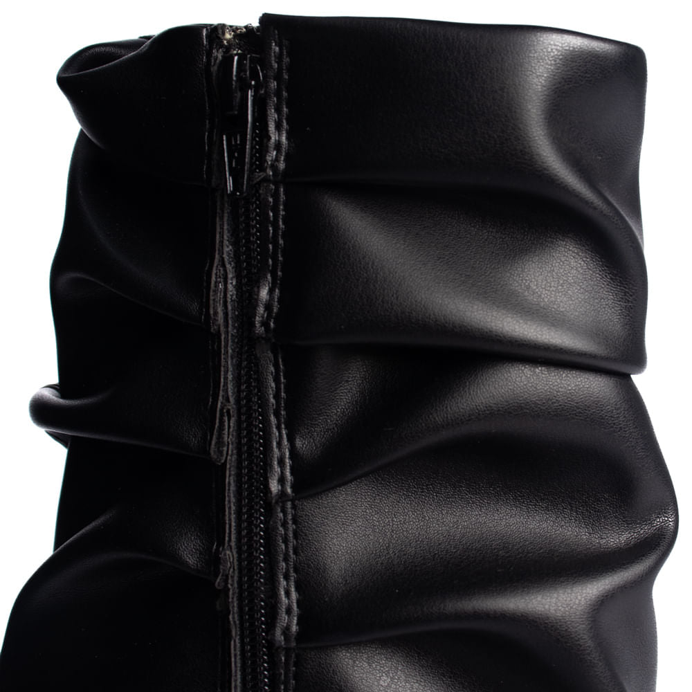Bota Feminina Vizzano Cano Médio Franzido Preto - Imagem 3