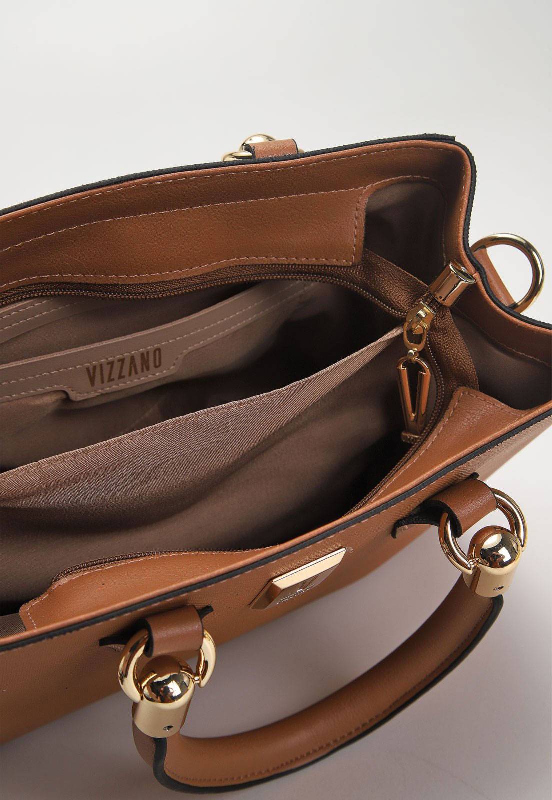 Bolsa Tiracolo Vizzano Alça Dupla Caramelo - Imagem 6