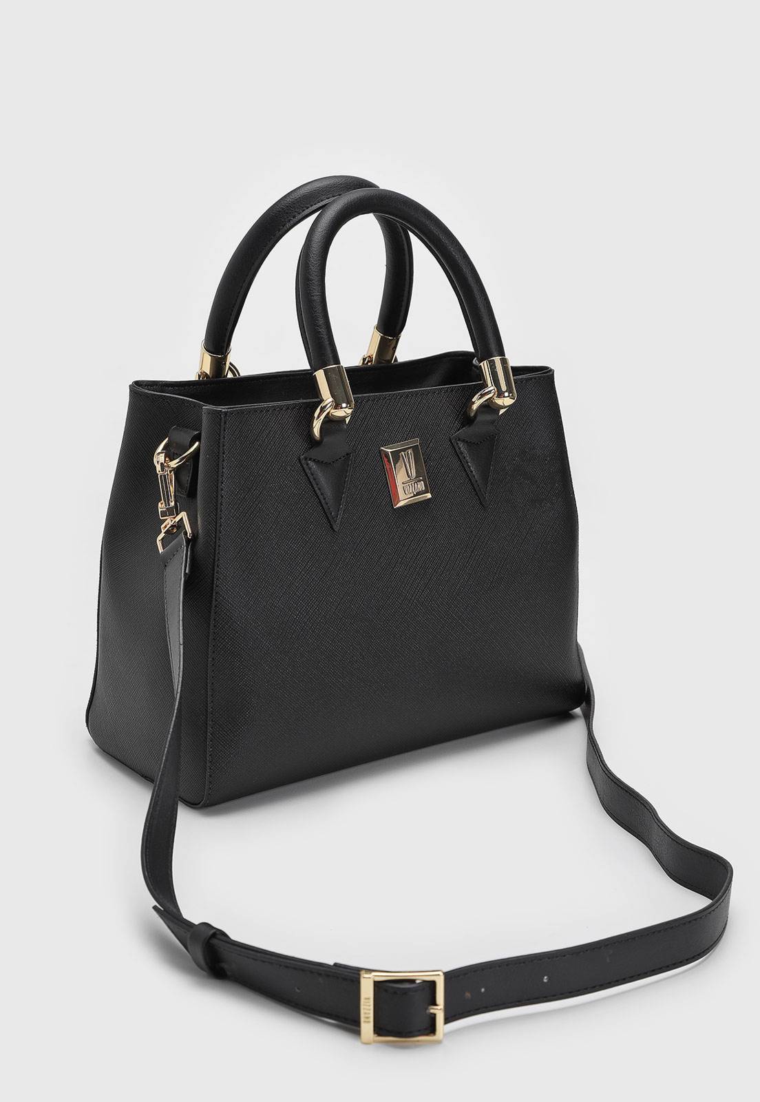 Bolsa Tiracolo Vizzano Alça Dupla Preta - Imagem 2