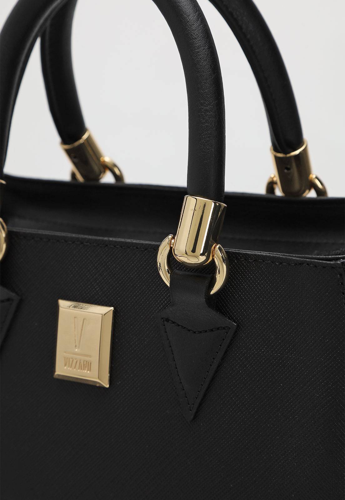 Bolsa Tiracolo Vizzano Alça Dupla Preta - Imagem 4
