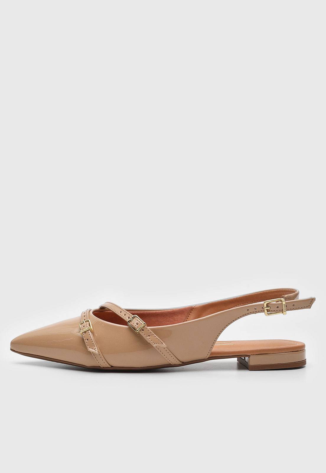 Sapatilha Slingback Vizzano Verniz Bege