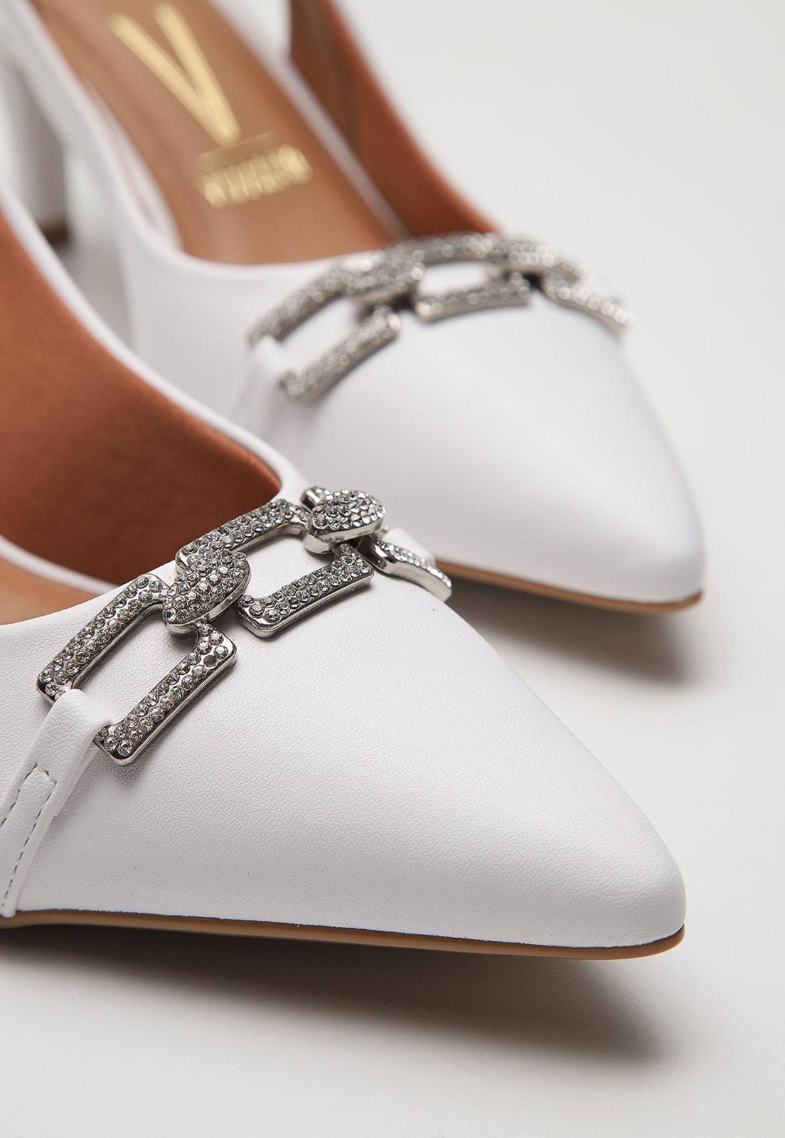Scarpin Slingback Vizzano Aplicação Branca - Imagem 2