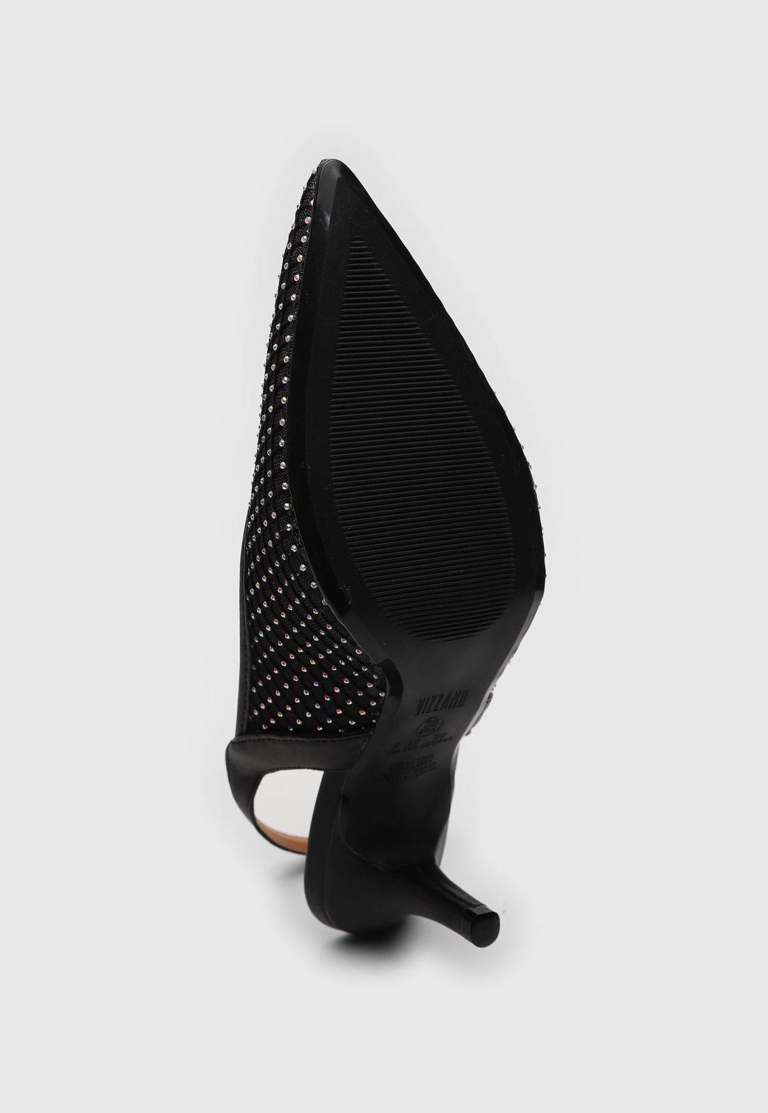 Scarpin Slingback Vizzano Aplicação Hotfix Preto - Imagem 6