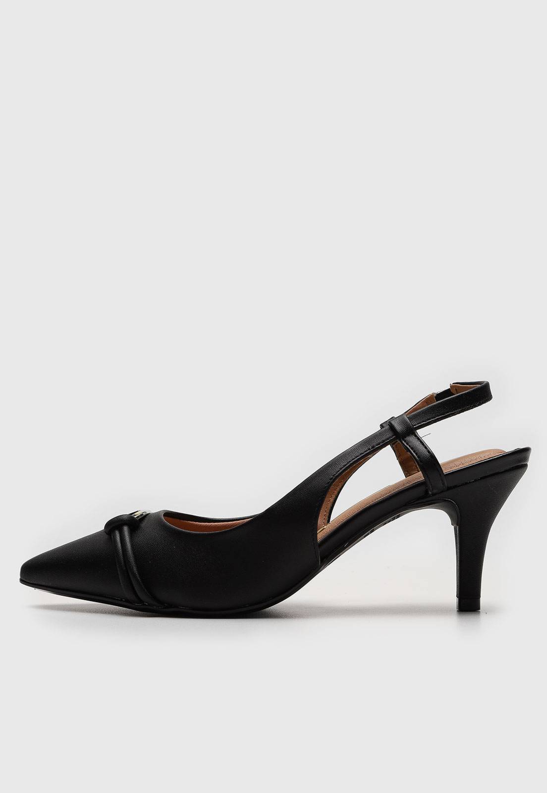 Scarpin Slingback Vizzano Aplicação Preto