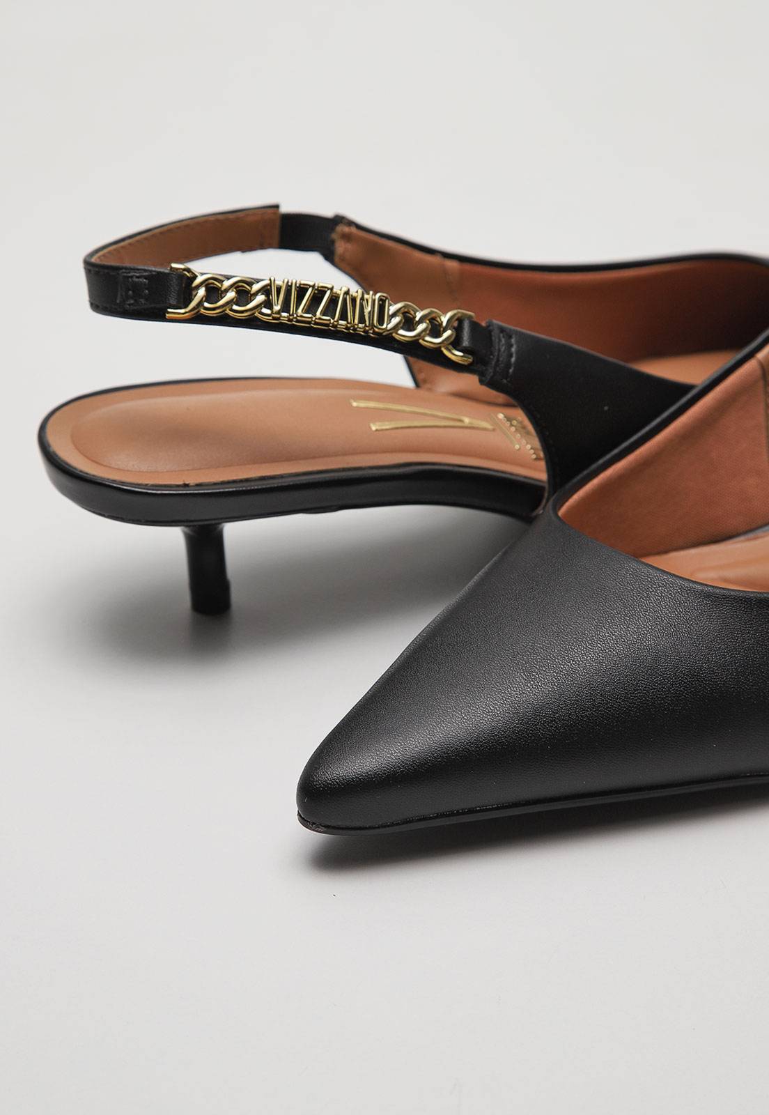 Scarpin Slingback Vizzano Aplicação Preto - Imagem 4