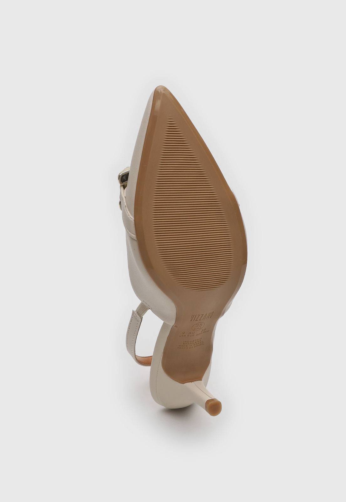Scarpin Slingback Vizzano Fivela Off-White - Imagem 5