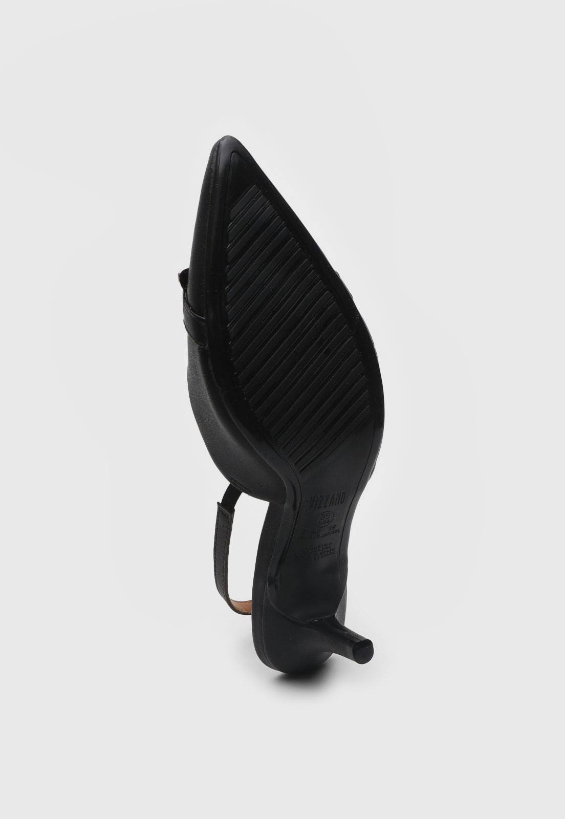 Scarpin Slingback Vizzano Salto Fino Preto - Imagem 5