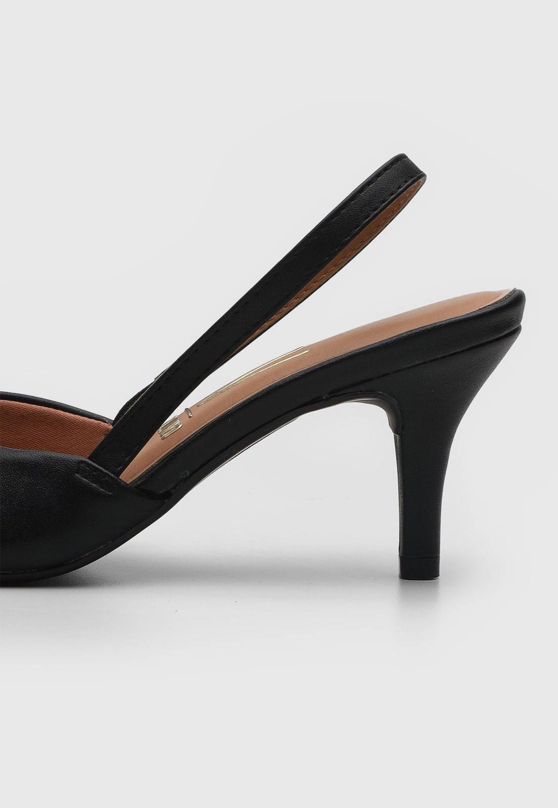 Scarpin Slingback Vizzano Salto Fino Preto - Imagem 4