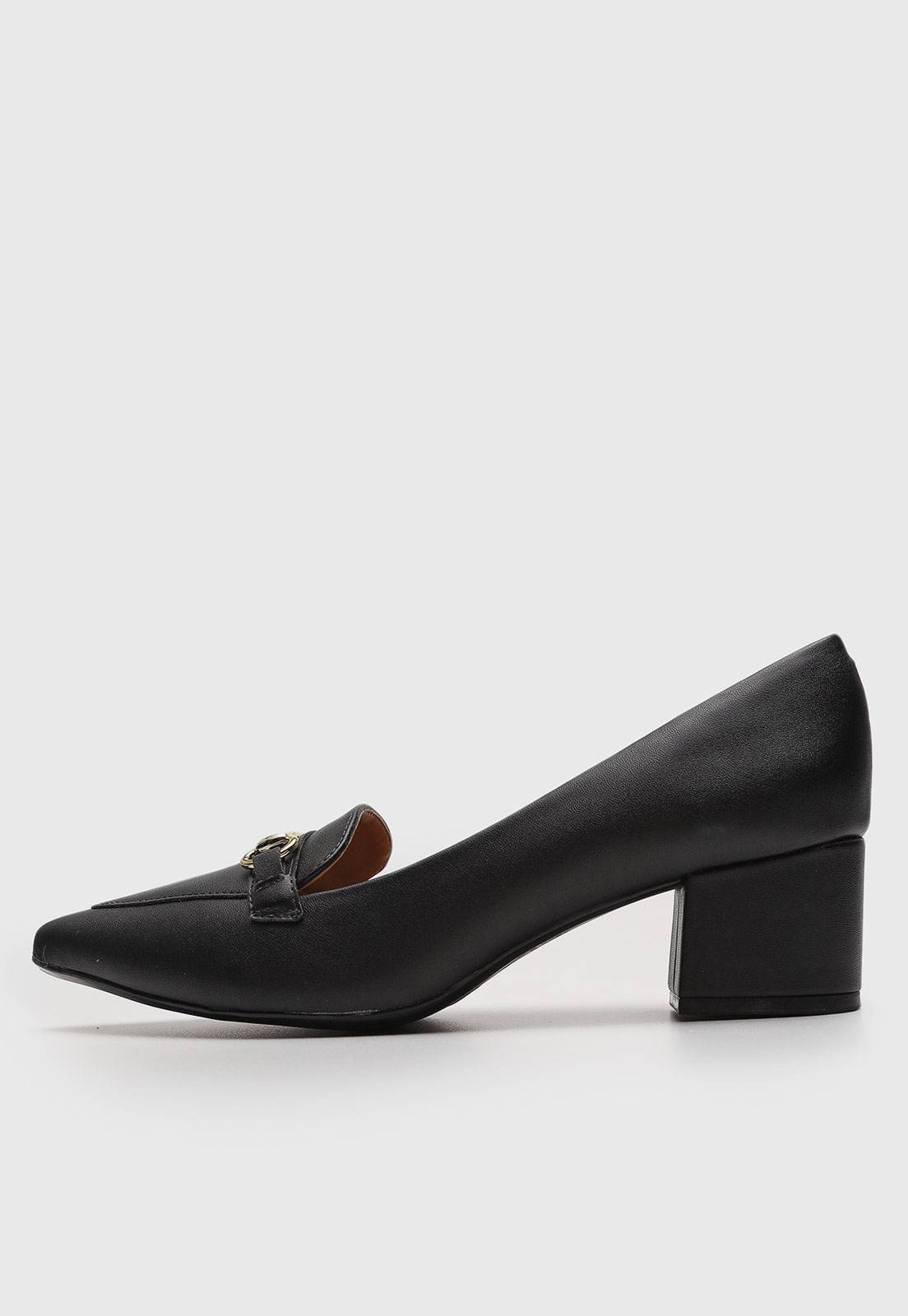 Scarpin Vizzano Salto Grosso Preto