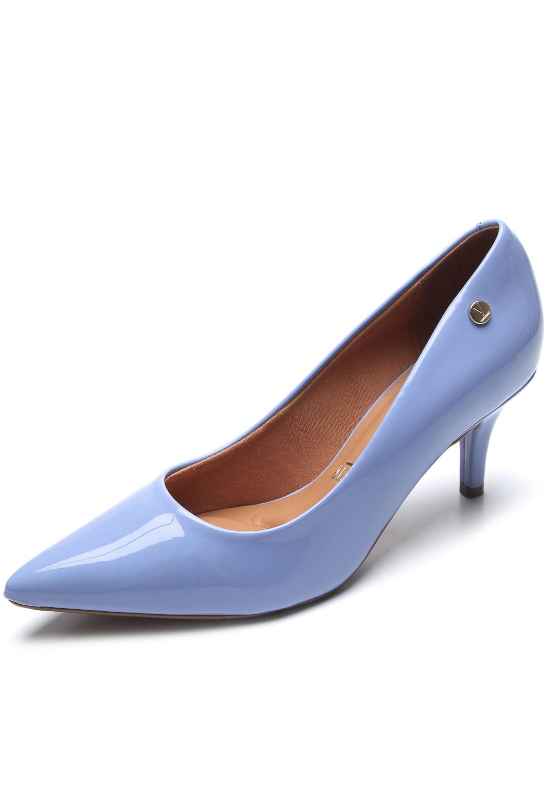 Scarpin Vizzano Verniz Off-White | Azul - Imagem 2