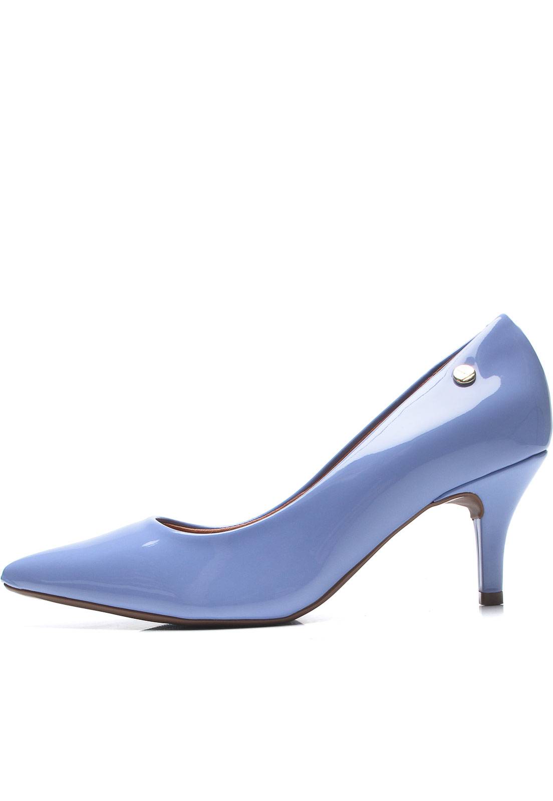 Scarpin Vizzano Verniz Off-White | Azul - Imagem 3